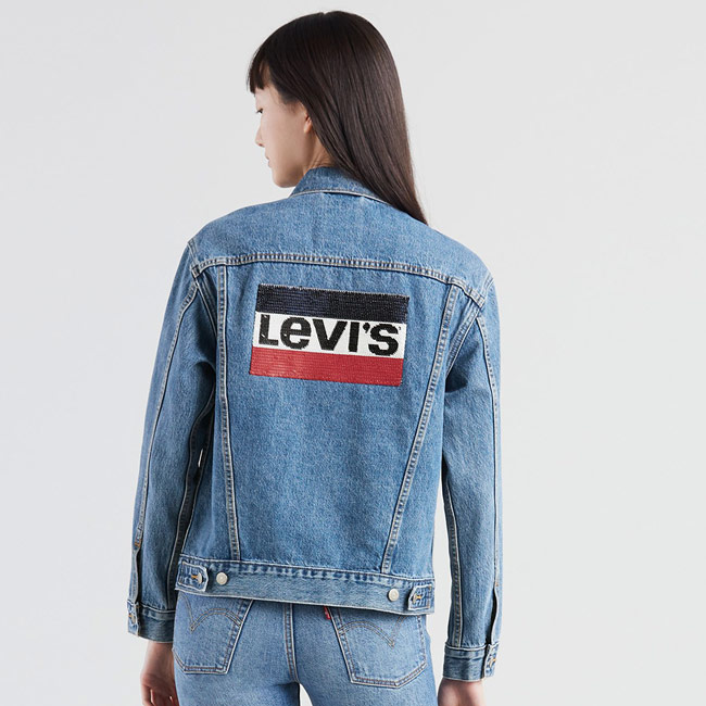 Levis 女款 牛仔外套 Boyfriend 寬鬆版型 背部亮面Logo