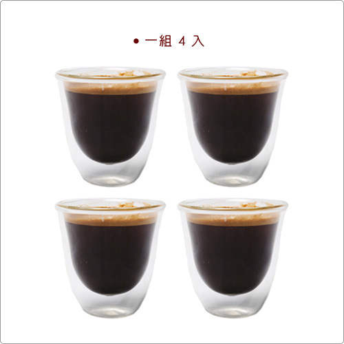 CreativeTops Cafetiere雙層玻璃濃縮咖啡杯4入(60ml)