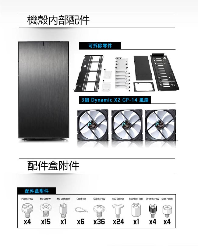 【Fractal Design】 Define R6 TG 永夜黑 鋼化玻璃透側電腦機殼