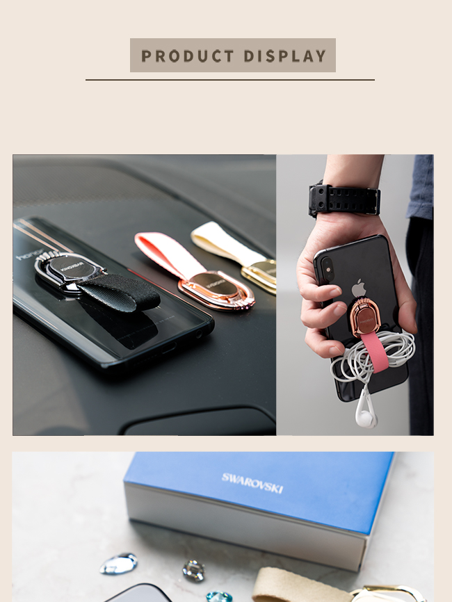 Kingxbar 施華洛世奇彩鑽指環扣-玫瑰金