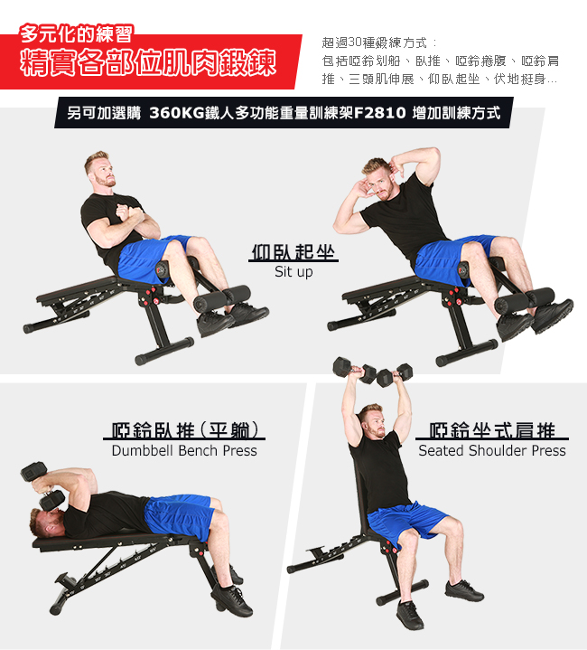 【BLADEZ】FITNESS REALITY 腿部固定可拆式重訓練椅-F2806