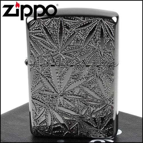 ZIPPO 美系~Piled High-大麻葉圖案深刻兩面加工打火機