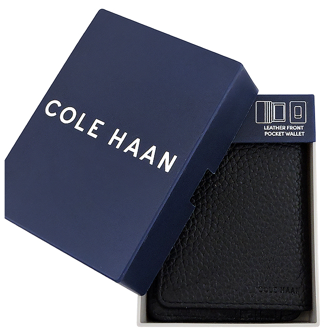 COLE HAAN 黑色真皮四卡名片夾