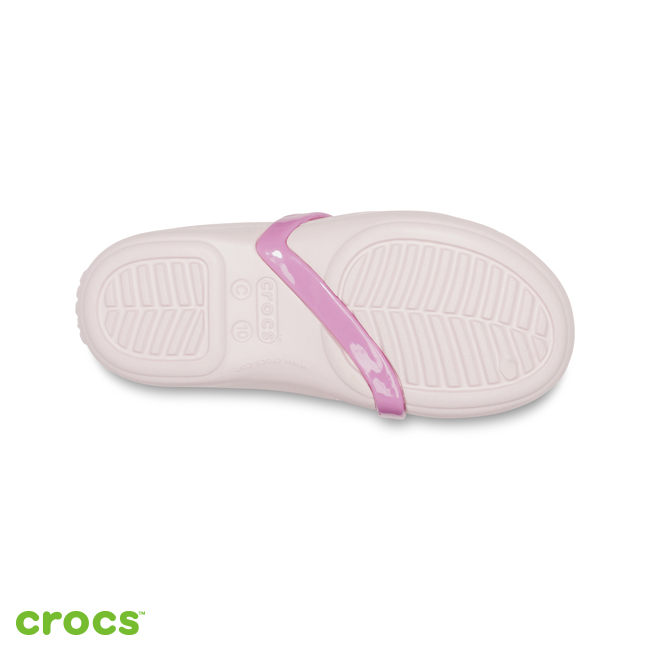 Crocs 卡駱馳 (童鞋) 莉娜女孩奇趣平底鞋-205529-6PI