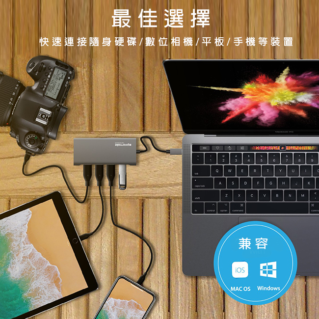 Promate USB Type C to USB 3.0 集線器(SYNCHUB-C4)