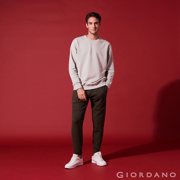 GIORDANO 男裝G-MOTION珠地布鬆緊腰休閒運動束口褲-50 新葡萄葉綠