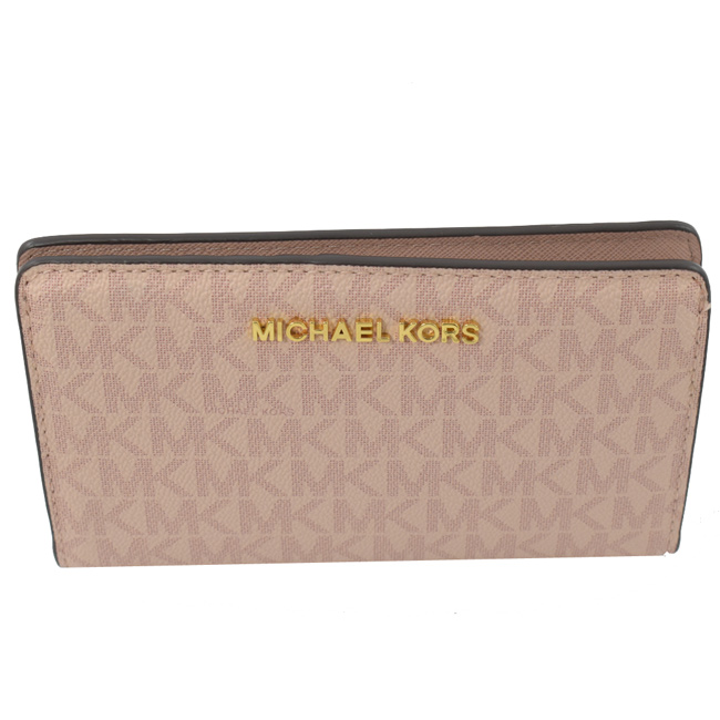 MICHAEL KORS JET SET對開PVC中夾(粉)