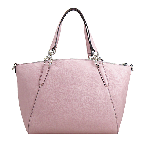 COACH金屬馬車皮革手提肩斜兩用包(康乃馨粉)