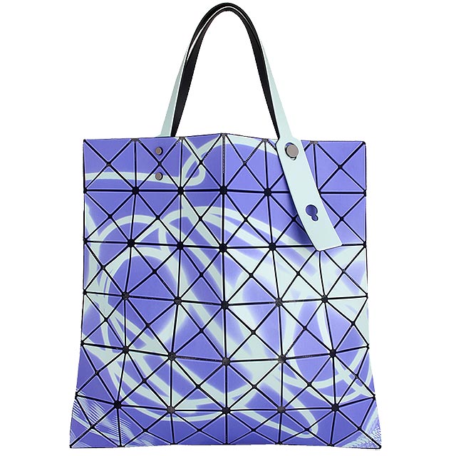 ISSEY MIYAKE 三宅一生BAOBAO霓光三角方格6x6透光手提包(紫)