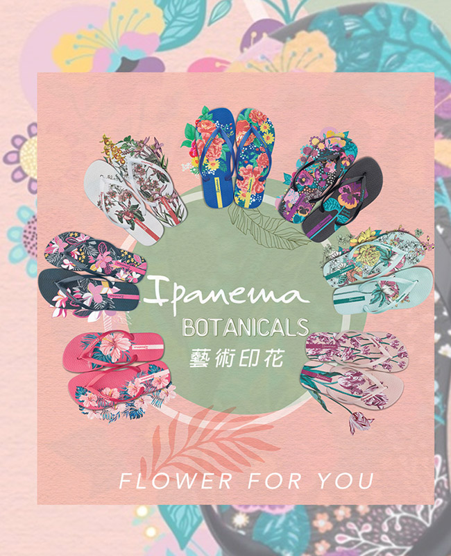 IPANEMA NATURE PRINT 花卉系列人字拖鞋(女款)-黑底