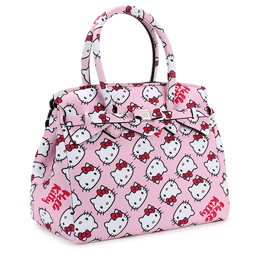 SAVE MY BAG Miss系列Hello Kitty輕量托特包-粉紅色