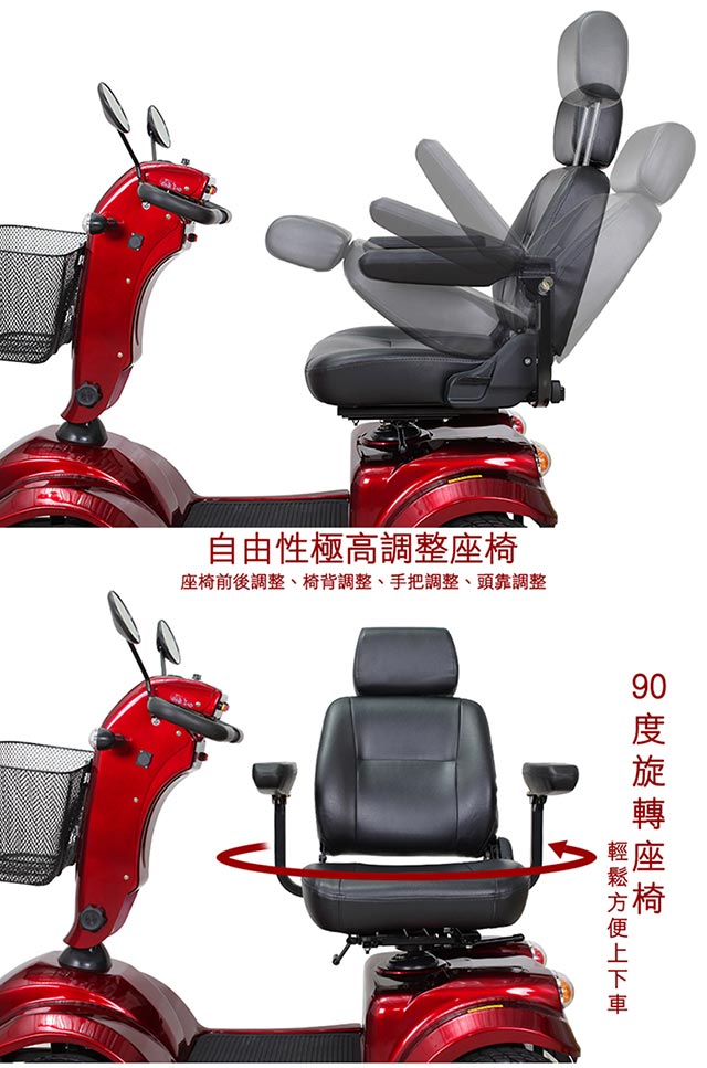 【捷馬科技 JEMA】EX-588 豪華版 中型 輕鬆代步 四輪電動車