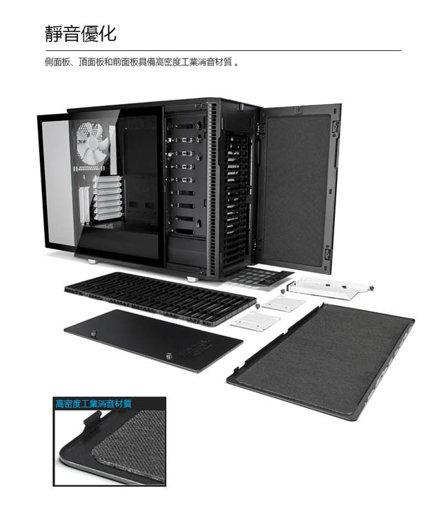 【Fractal Design】 Define R6 TG 永夜黑 鋼化玻璃透側電腦機殼