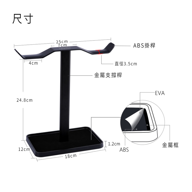 Avantree HS908 超穩固雙邊耳機架