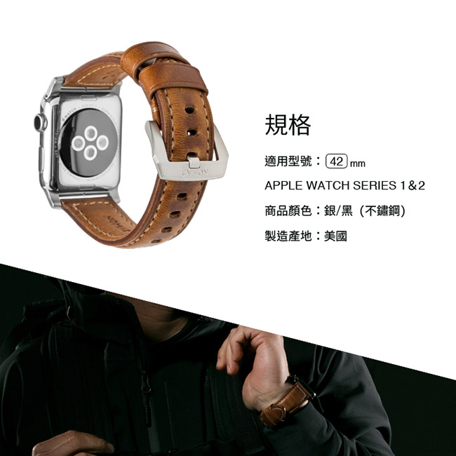 美國NOMADxHORWEEN皮革 Apple Watch 42/44mm錶帶-經典款