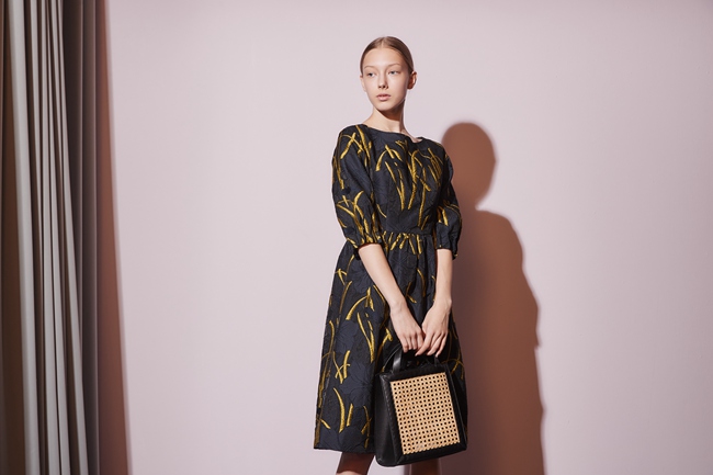 Haute Couture 高定系 進口3D精緻金色提花造型禮服洋裝-藏藍