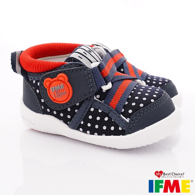 IFME健康機能鞋 點點護踝超輕學步款 EI70611深藍(寶寶段)