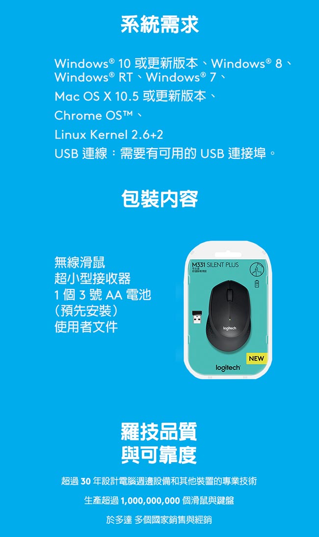 羅技 M331 SilentPlus 靜音滑鼠