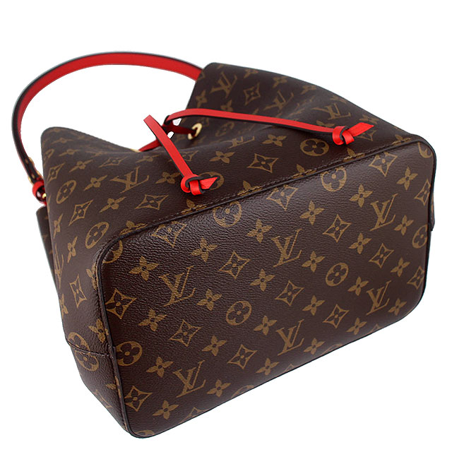 LV M44021 Monogram 經典LV花紋紅色伸縮背帶水桶包