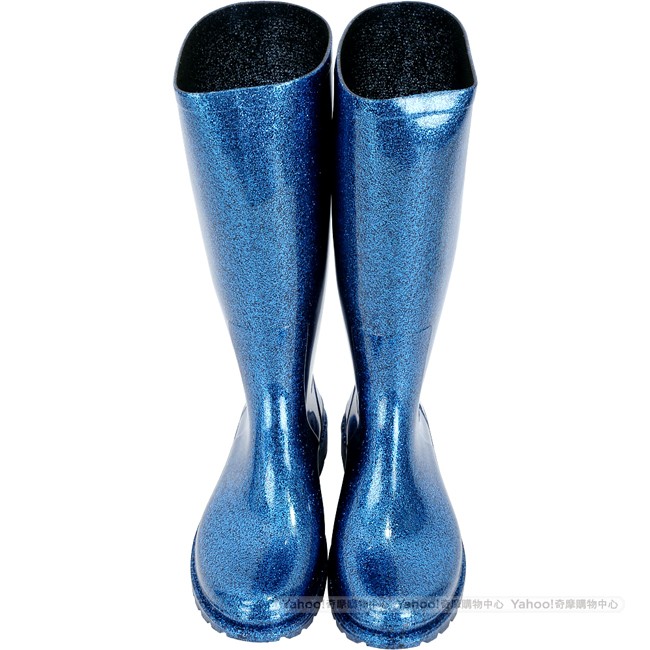 Chiara Ferragni Rainboot 眨眼圖騰長筒雨靴(亮片藍)