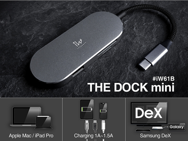 innowatt DOCK mini USB-C Hub充電傳輸集線器 iW61B