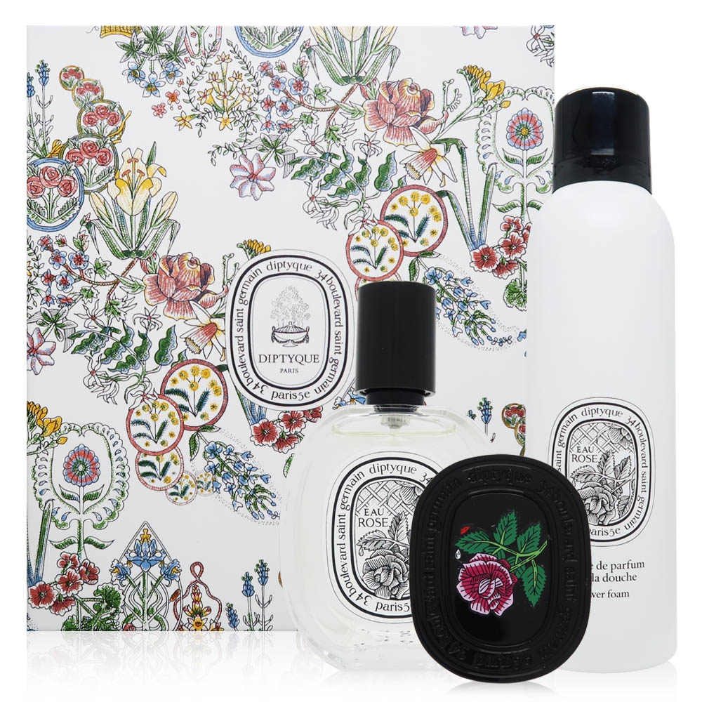 Diptyque 2023 玫瑰之水香氛禮盒(淡香水30ml+香膏3g+沐浴慕絲200ml