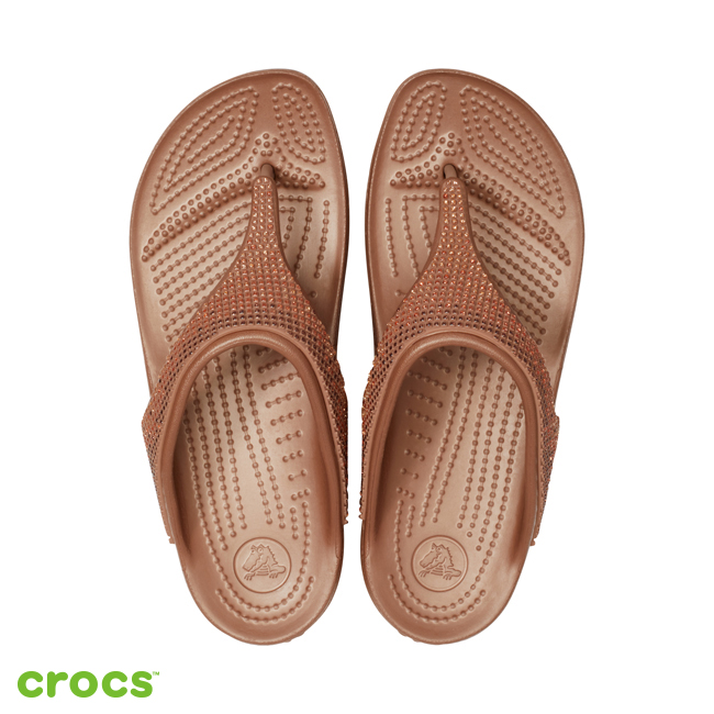 Crocs 卡駱馳 (女鞋) 思瓏漸層閃亮涼拖鞋-205743-7H3