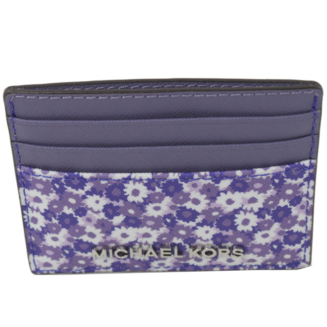 MICHAEL KORS Jet Set 簡易式小碎花PVC卡夾(紫)