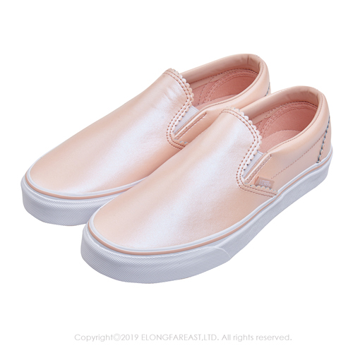 (女)VANS Classic Slip-On 炫光側邊鬆緊懶人鞋*粉膚