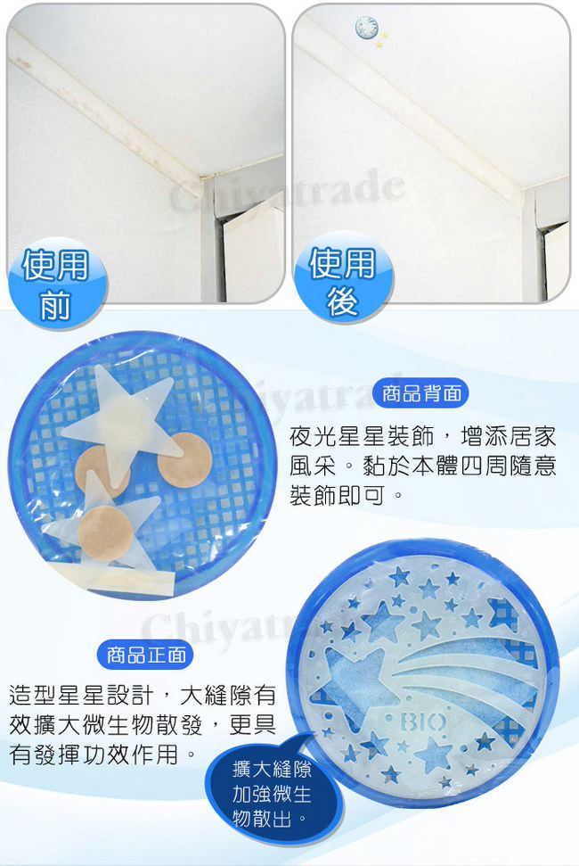 日本COGIT BIO境內版 日本製神奇超長效浴室防霉盒 微生物分解-夜光星空版-2入