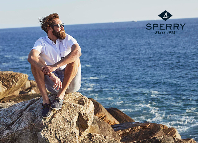 SPERRY 紳士休閒手工縫製帆船鞋(男)-棕