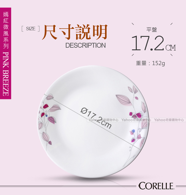 (送保鮮盒)美國康寧 CORELLE 嫣紅微風碗盤餐具6件組(PKB0601)