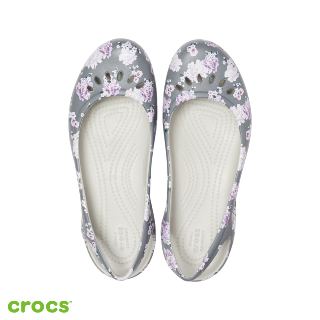 Crocs 卡駱馳 (女鞋) 卡笛印花平底鞋 205863-96M