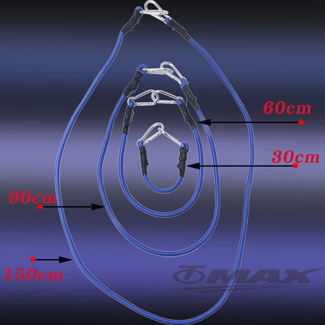 OMAX專利帶D扣多功能彈性繩30+60+90+150cm-4入組合
