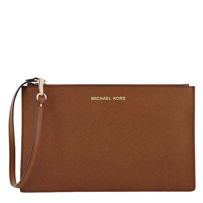 MICHAEL KORS Trista 防刮牛皮托特包-附手拿包(大型/焦糖色)