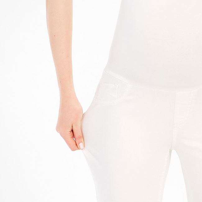 Gennies專櫃-涼感挺版精緻顯瘦長褲-白(T4F05)