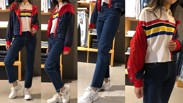 Levis 女款 短版橄欖球T Logo 布章