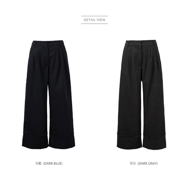 東京著衣-KODZ 下擺設計感重磅直筒寬褲-S.M.L(共二色)