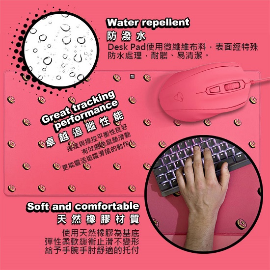 【MIONIX】 Desk Pad Frosting 專業級電競桌墊(糖霜紅)