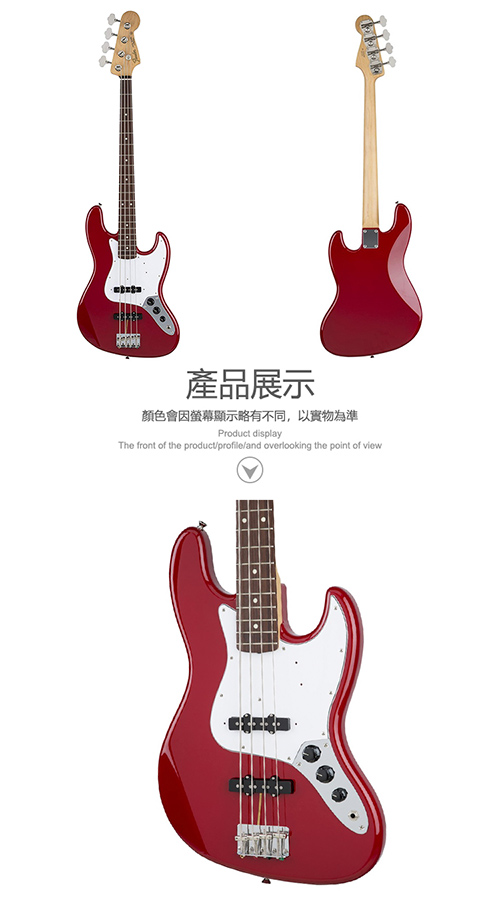 Fender Hybrid 60s Jazz Bass RW TRD 電貝斯 酒紅色款