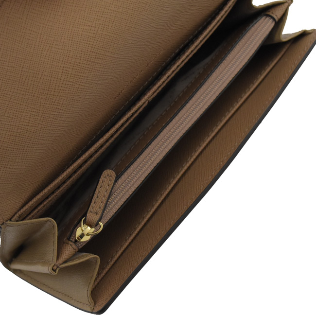 MICHAEL KORS Kinsley 經典金屬logo翻釦式長夾(卡其)