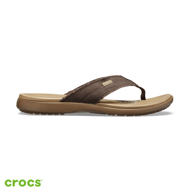 Crocs 卡駱馳 (男鞋) 聖克魯茲帆布人字拖 205612-22Y