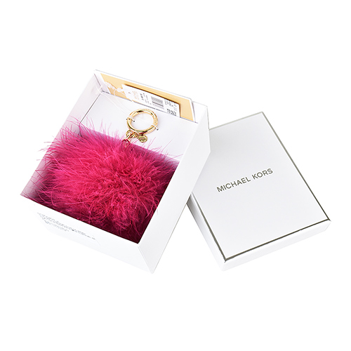 MICHAEL KORS CHARMS FUR POM POM毛球吊飾金屬鑰匙圈(桃紅)