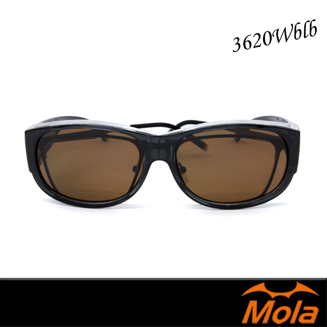 MOLA 摩拉外掛式偏光太陽眼鏡套鏡 男女 UV400 近視老花可戴-3620Wblb