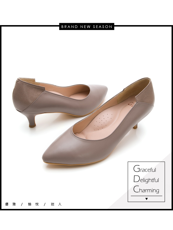 GDC-基本素面百搭上班小姐姐低跟包鞋-粉色
