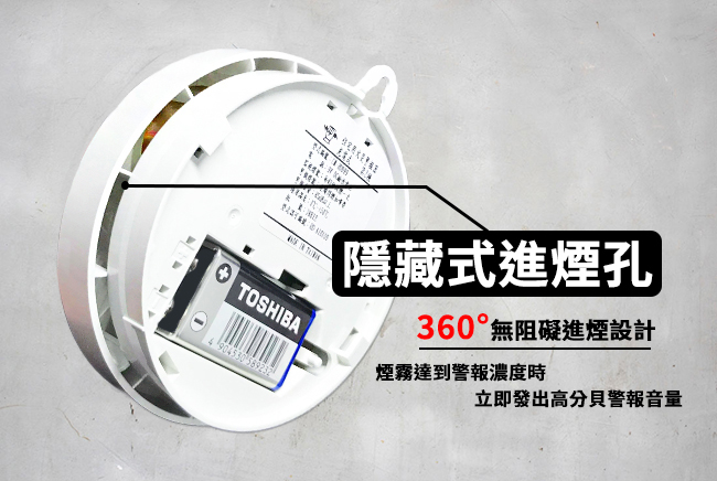 【防災專家】中美牌台灣製造住宅用火災警報器 偵煙型 壁掛吸頂兩用