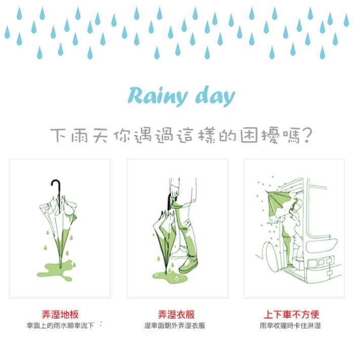 【生活良品】C型雙層雙色手動反向直立晴雨傘-素面黃色款(外層黑+內層黃)