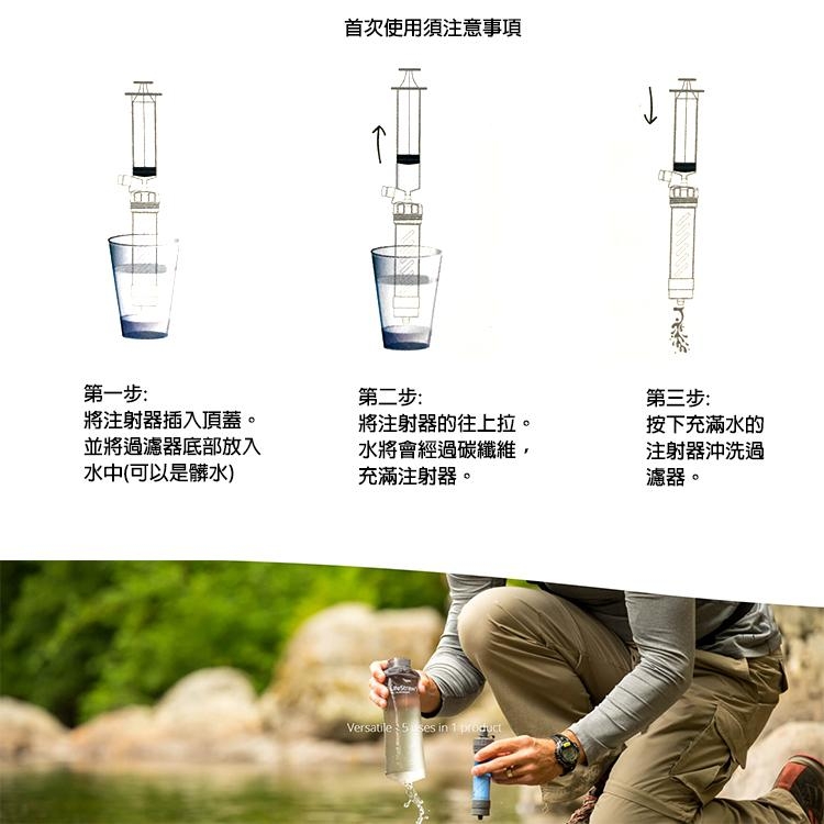 LifeStraw Flex軟式過濾水瓶650ml (過濾、淨水、活性碳、登山露營、野外)