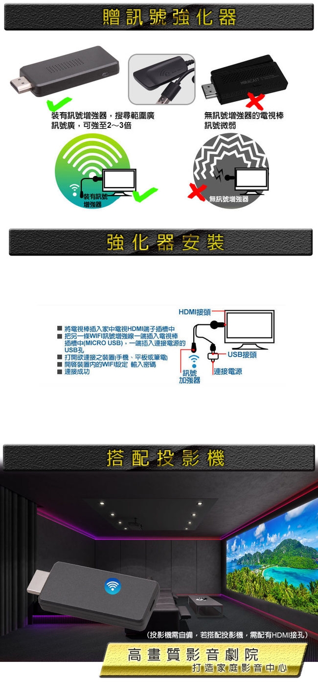 IS愛思 ISCAST-SP 2.4GHz/5GHz雙頻無線投屏電視棒