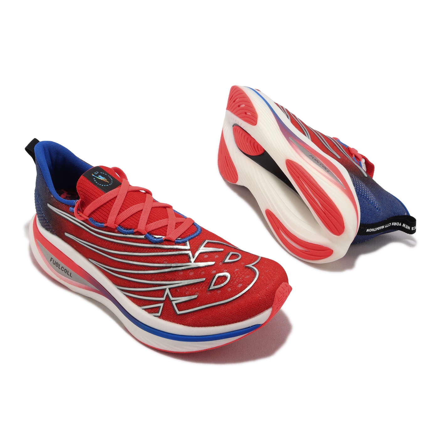 New Balance 競速跑鞋FuelCell SC Elite V3 寬楦女鞋紅藍紐約馬拉松